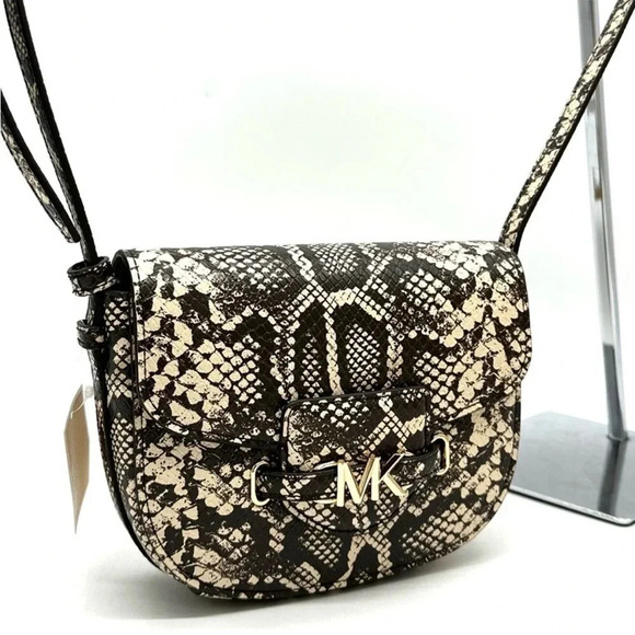 Michael Kors Small Reed Leather Saddle
Crossbody Bag Snakeskin Nat/Light Cream - Picture 6 of 10